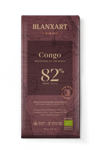 Blanxart - 82% Congo − Chocolate ecol. negro −75g