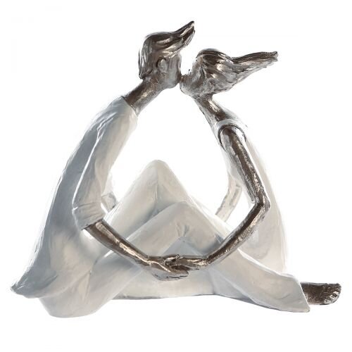 Figur, Paar, "Kiss me", Kunstharz, weiß, VE 2, L. 18 cm, B. 15 cm, H. 10 cm