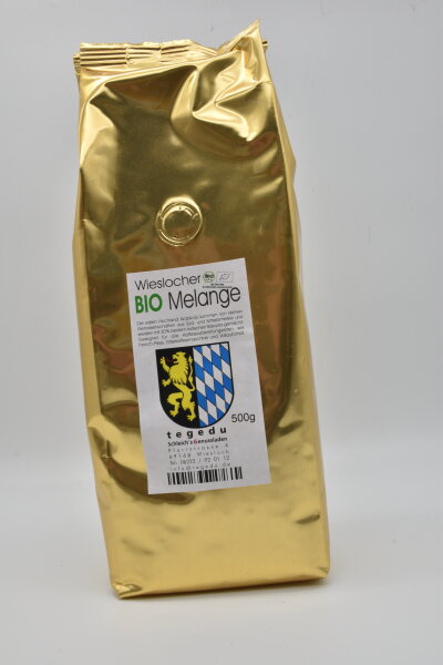 Bio Melange 500g - Temperamentvoll und weich zugleich zeichnet diesen Espresso aus. kr&auml;ftig - schokoladig - aus biologischem Anbau. Besonders f&uuml;r Siebtr&auml;germaschinen und Vollautomaten geeignet.